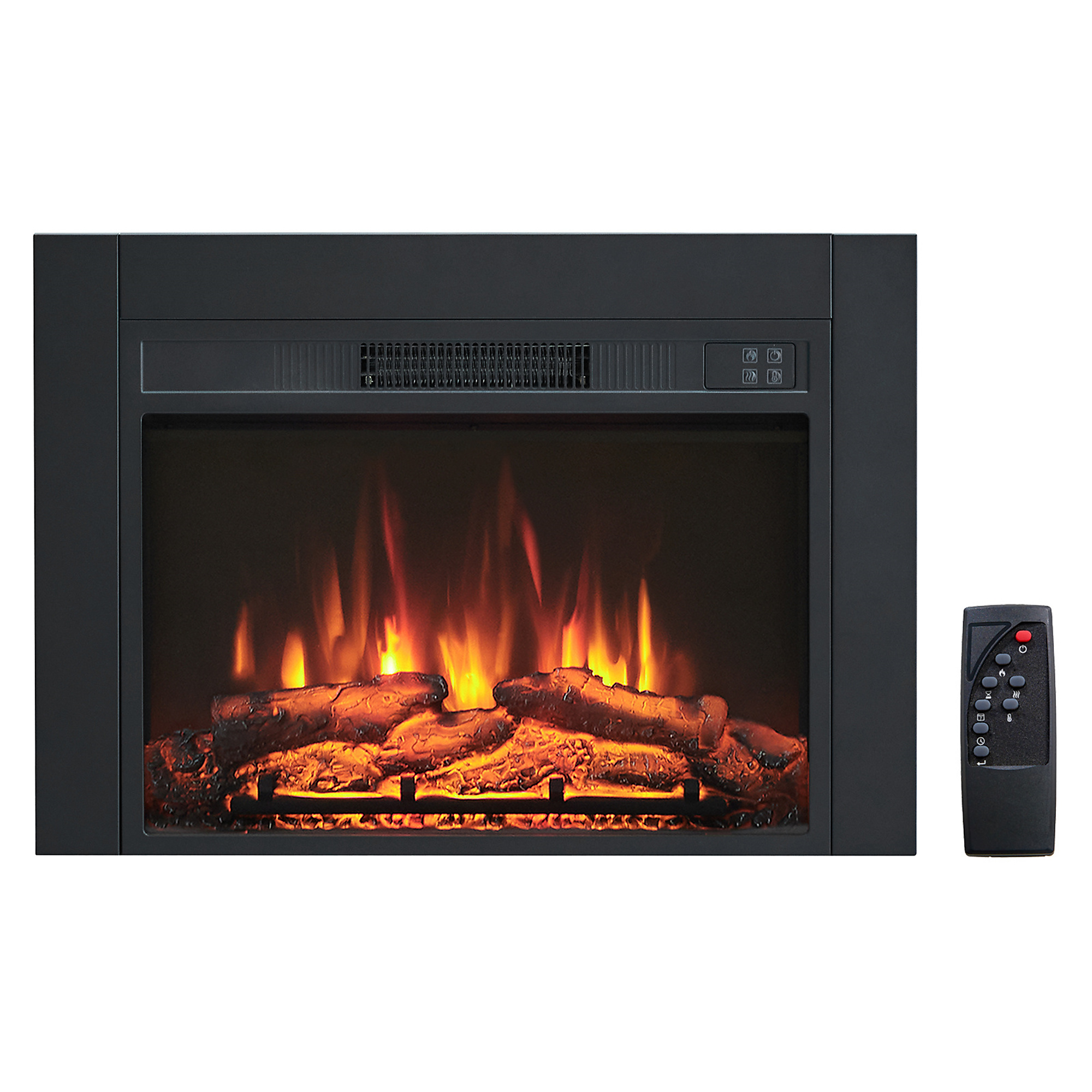 EdenDirect Electric Fireplace Insert — 28in., Remote Control, Adjustable LED Flame Brightness, 750W/1500W, Model# NTEEF447B
